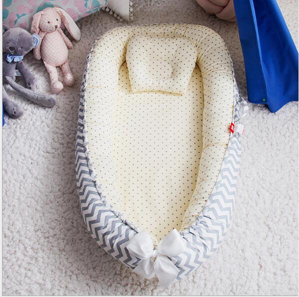 Baby Removable and Washable Bed Crib Portable Crib Travel Bed for Children Infant Kids Cotton Cradle - Minihomy