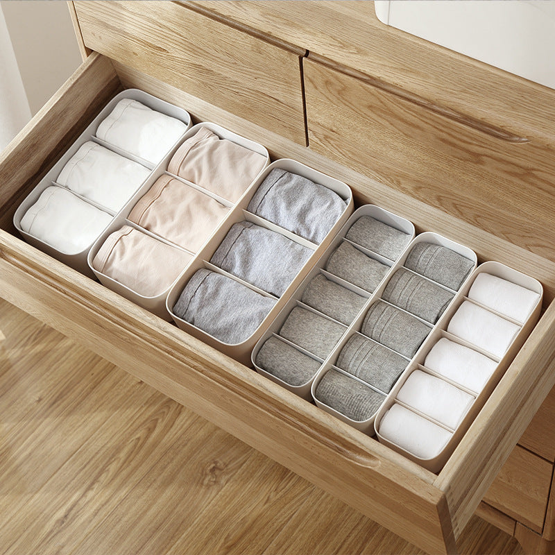 Socks Storage Box Bra Underwear Organizer Desktop Drawer Finishing Box Bathroom Plastic Storage Case Closet Organiser - Minihomy