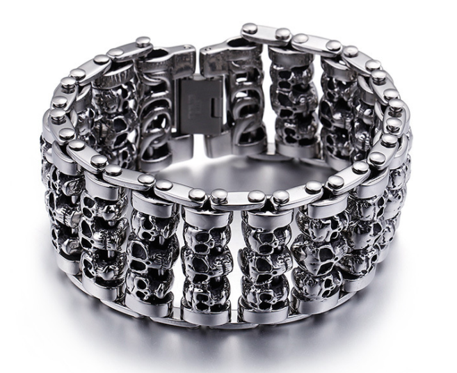 Titanium steel skull bracelet