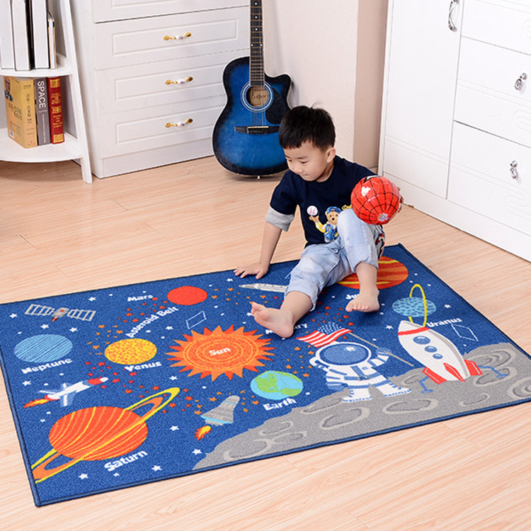 Outer Space Kids Rug Cute Kids Room Carpet - Minihomy