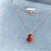 18k Gold Necklace Women's Classic Summer Adjustable Carnelian Clavicle Chain - Minihomy