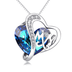 Mom Pendant Necklace Blue Heart Crystal Jewelry for Mom Grandma - Minihomy