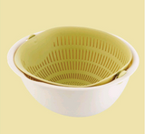 Portable detachable double-layer hollow fruit and vegetable cleaning drain basket Washed rice noodles - Minihomy