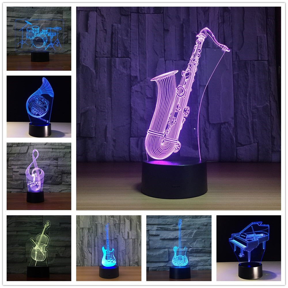 7 color lamp children 3d visual LED night light - Minihomy