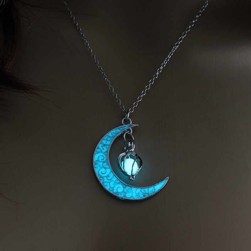 Glowing Pendant Necklaces Silver Plated Chain Necklaces - Minihomy