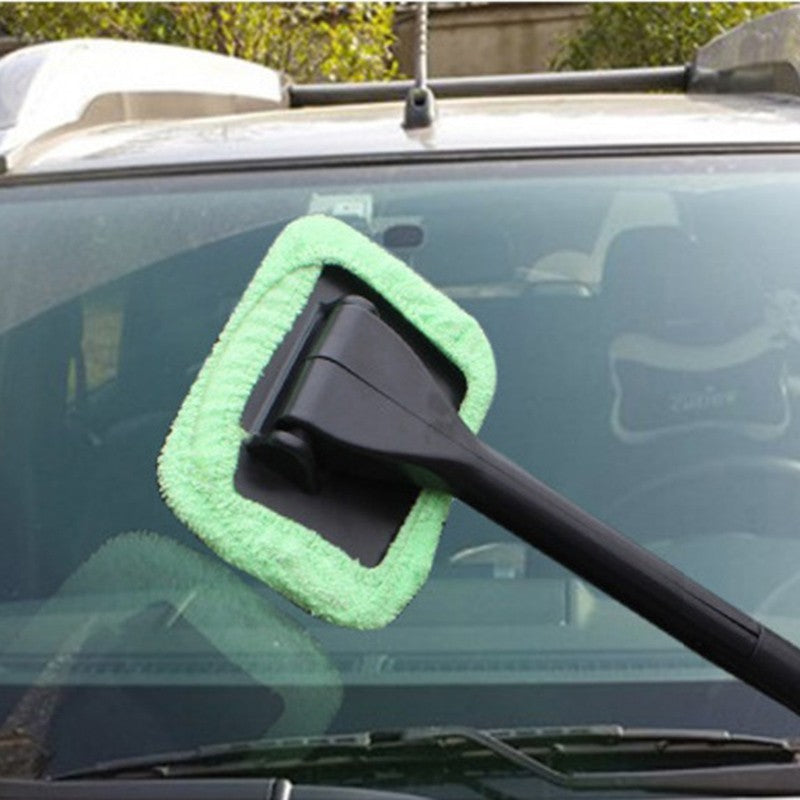 Car Window Windshield Wiper Microfiber Cloth Auto Window Cleaner Long Handle Car Washable Brush Clean Tool - Minihomy