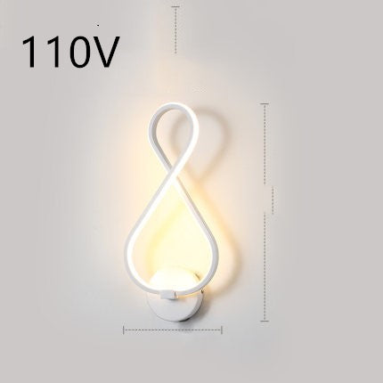 Led wall lamp nordic minimalist bedroom bedside lamp - Minihomy