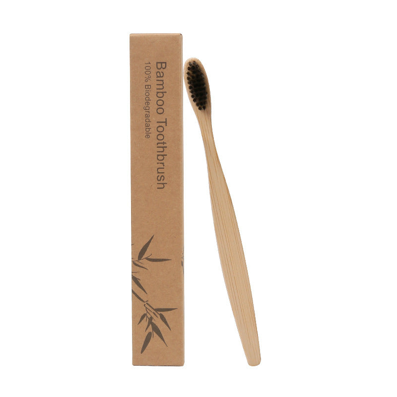 Natural square handle bamboo toothbrush - Minihomy