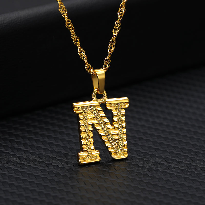 26 letters gold-plated pendant necklace - Minihomy