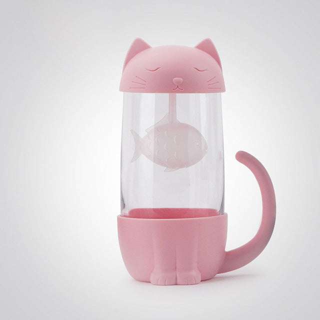 Cute Office Cat Tea Separate Water Cup - Minihomy