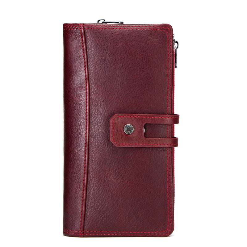 Genuine Cowhide Leather High Quality Women Long Wallet - Minihomy