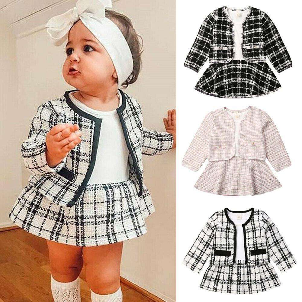 Long-sleeved Dresses Two-piece Children's Baby Small Incense Wind Suit - Minihomy