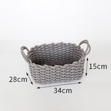 Nordic Wind Hand-woven Thick Cotton Rope Storage Basket - Minihomy