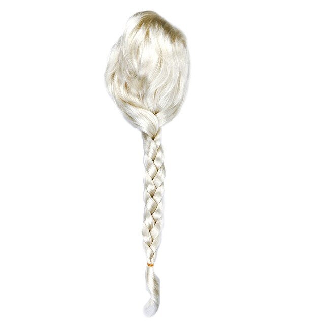 Color: Rapunzel Wig - Girls Elsa Wig Kids Cosplay Snow Queen 2 Elza Anna Braid Hair Children Carnival Halloween Birthday Princess Party Accessories - Minihomy