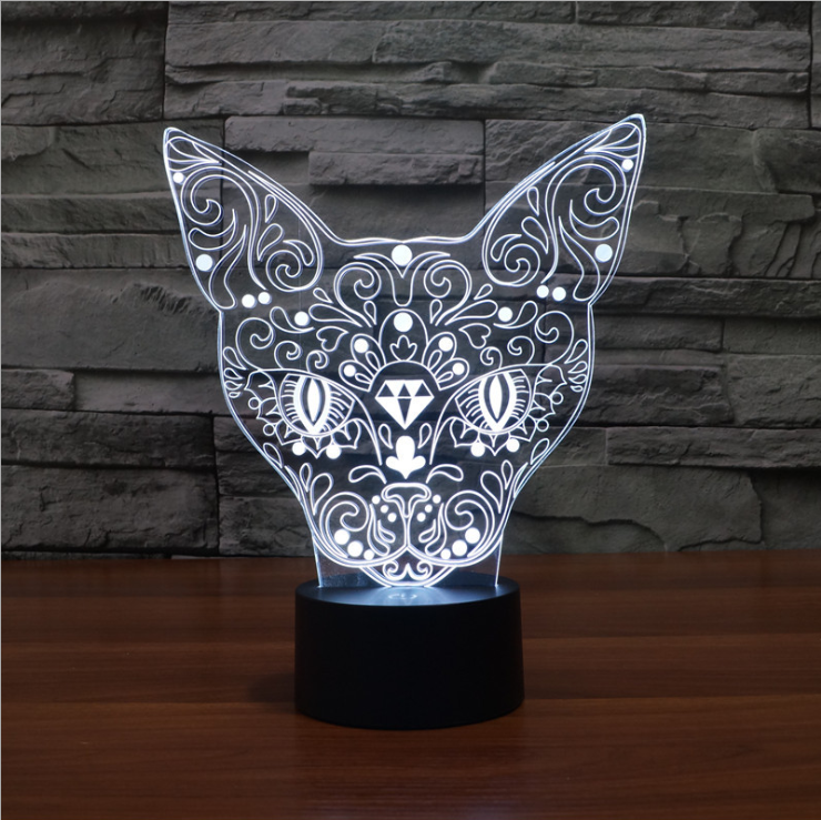 3D Color Cat Changing Night Light Indoor LED - Minihomy