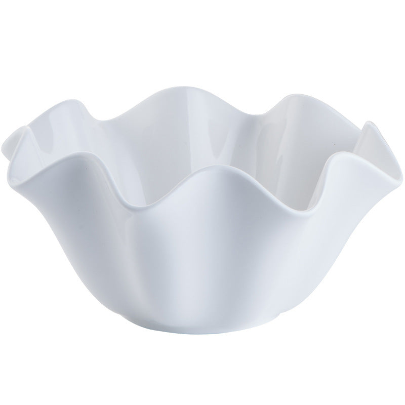 Creative Pure White Ceramic Bowl Crimp Sauce Dish - Minihomy