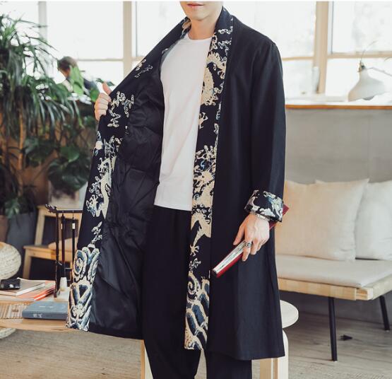 Casual Stitching Printed Linen Cloak Windbreaker: Your Ultimate Youth Fashion Statement - Minihomy