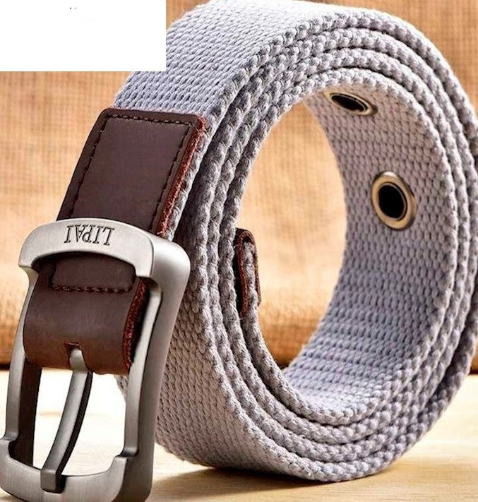 Men's Canvas Work Belt Labor Insurance Pin Buckle Belt - Minihomy