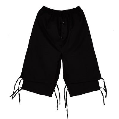 Double-layer Splicing Cropped Pants - Minihomy