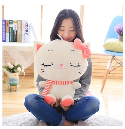 Cute Big Face Smiling Cat Stuffed Plush pillow Toys Soft Animal Smile Cat Dolls - Minihomy