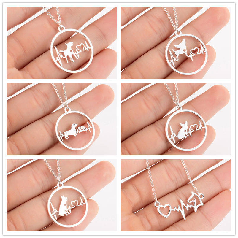 Pet Dog Footprints Paw Necklace - Minihomy