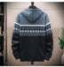 Hooded Cardigan Knitted Thick Plus Fleece Sweater Men - Minihomy