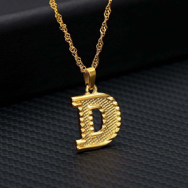 26 letters gold-plated pendant necklace - Minihomy