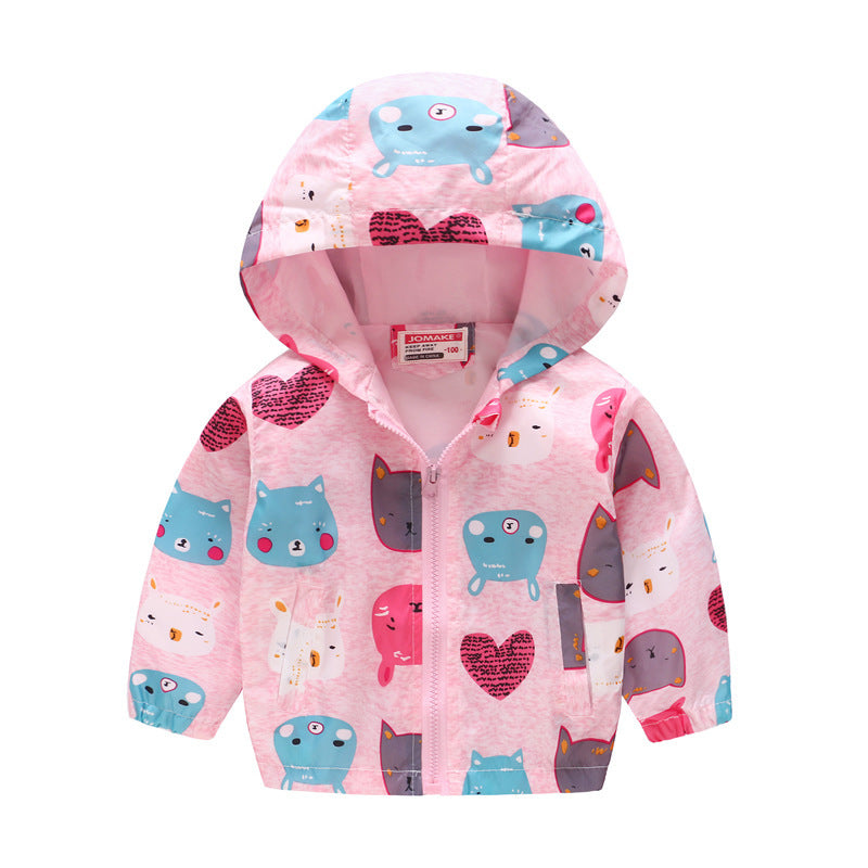 Hooded jacket with print pattern for kids - Minihomy