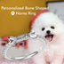 Silver Plated Diamond Bone Ring Pet Name Custom