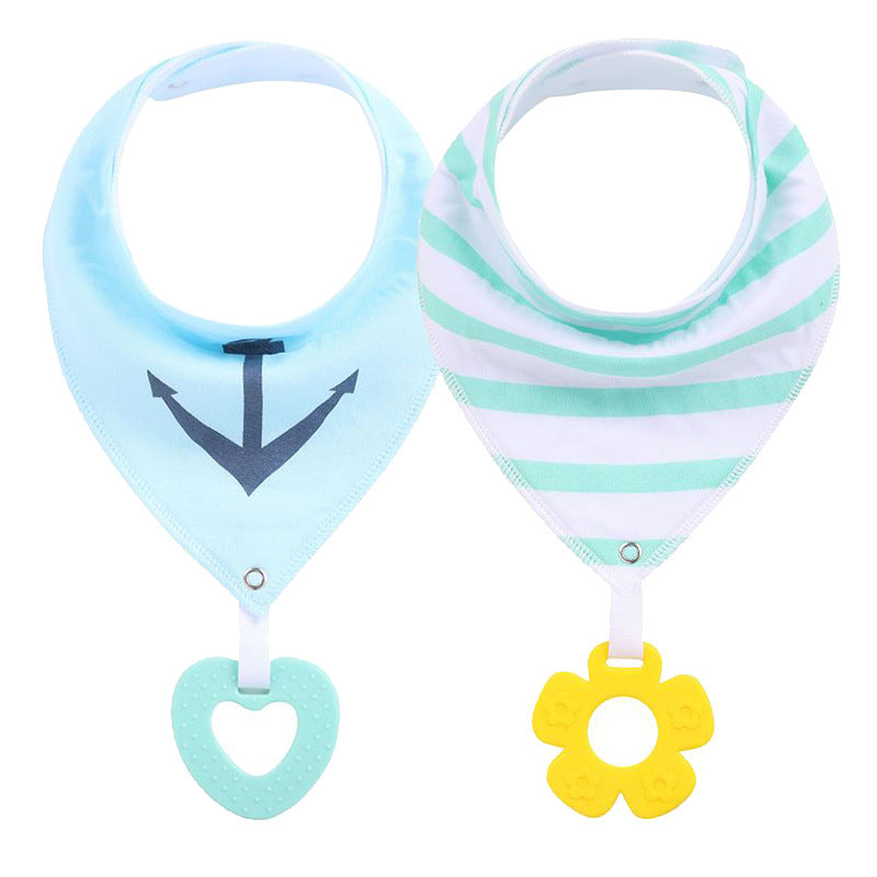 Baby Teether Triangle Baby Bandana Drool Bibs and Teeth Toys - Minihomy