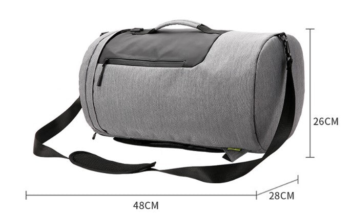 Large-capacity duffel bag men's gym bag waterproof folding cylinder bag - Minihomy