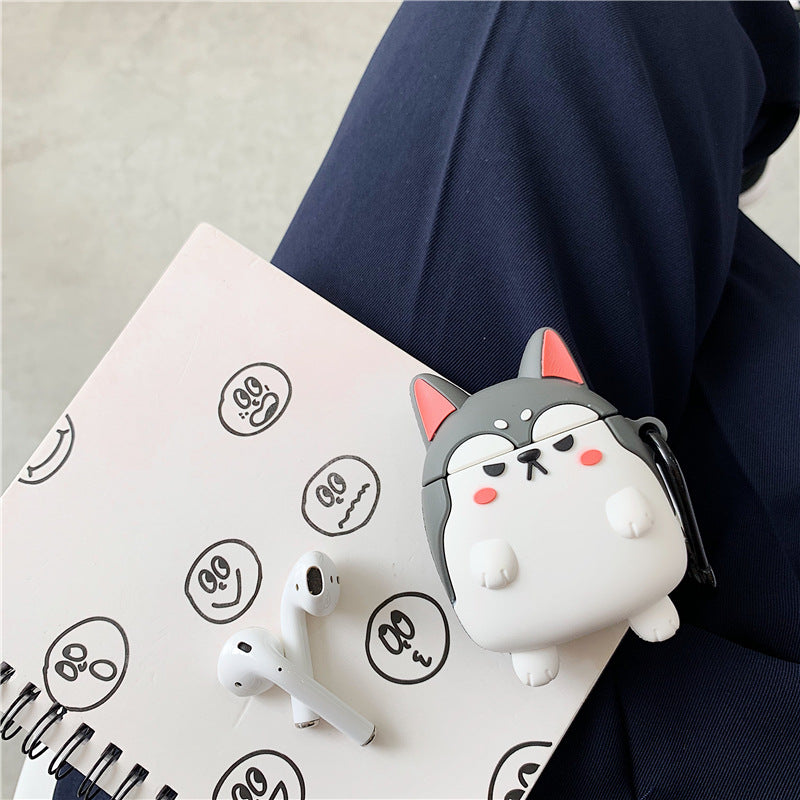 3D Cartoon Cute Shiba Inu Dog Earphone Silicone Case - Minihomy