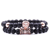 2 Piece Set Of Beast King Lion Head Bracelet - Minihomy