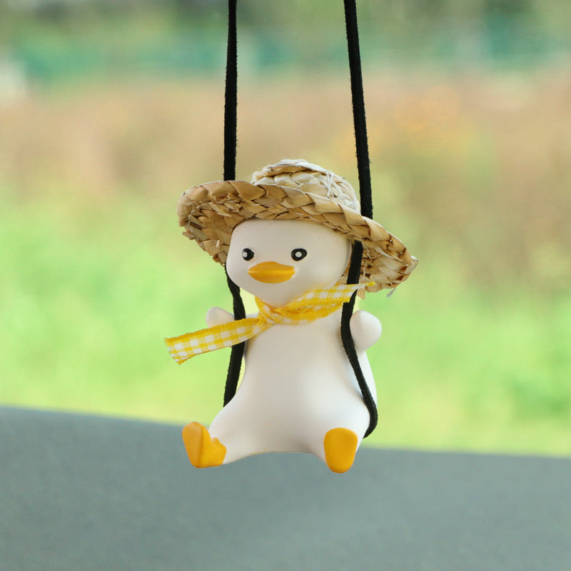 Car Pendant Cute Anime Little Duck Swing Auto Rearview Mirror Hanging Ornaments Interior Decoraction Accessories - Minihomy