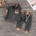 Multicolor Embroidery Plaid Plush Hoodie Suit - Minihomy