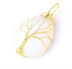 Natural Stone Pendant Gold Color Wire Wrap Gem - Minihomy