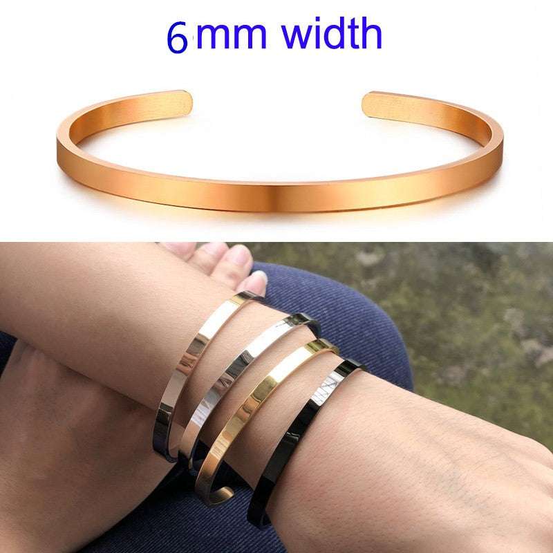 4MM C-shaped ladies bracelet with lettering - Minihomy