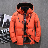 Winter Thick Men Jacket Solid Hooded Coats Hat Detachable Jacket