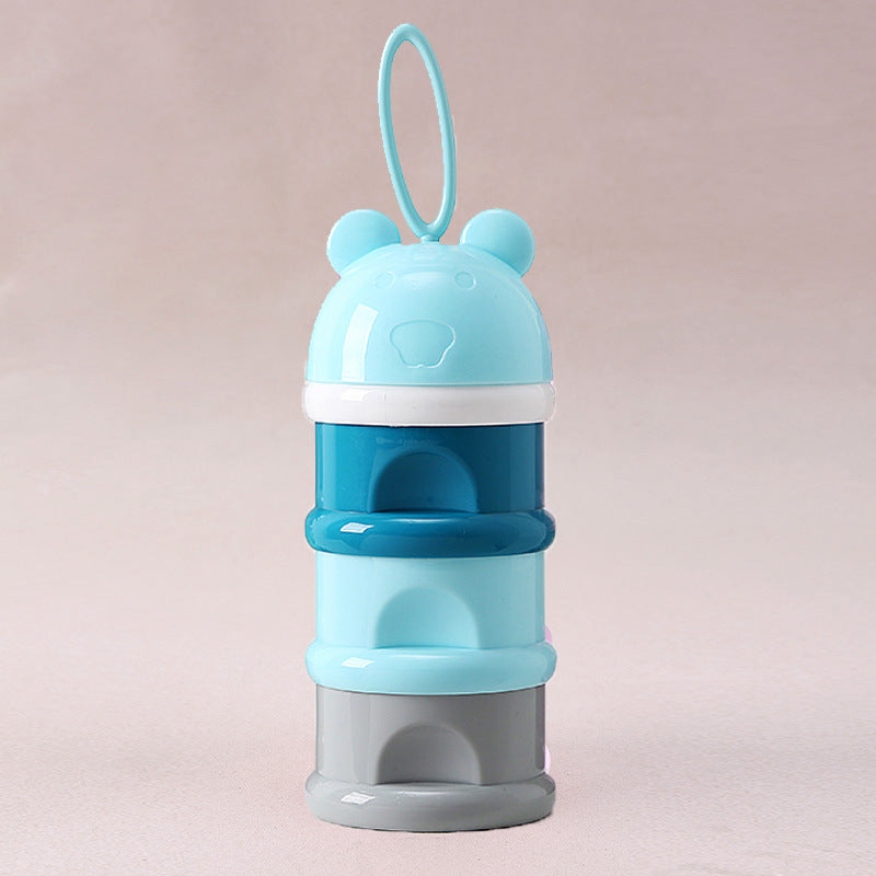 3 Layer Frog Style Portable Baby Food Storage Box Essential Cereal Cartoon Milk Powder Boxes Toddle Kids Formula Milk Container - Minihomy