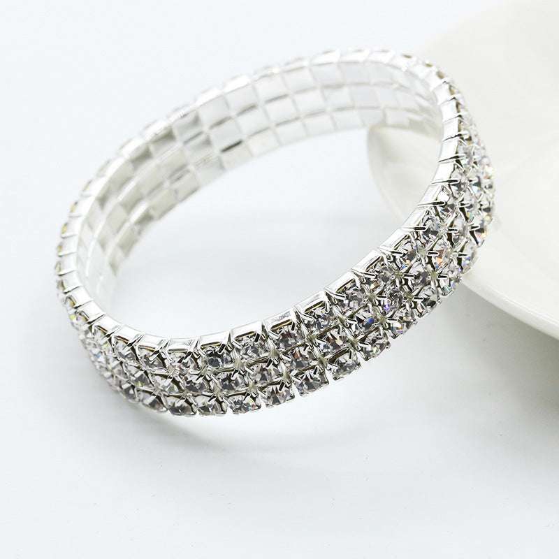 Full Diamond Single Row Elastic Bracelet - Minihomy