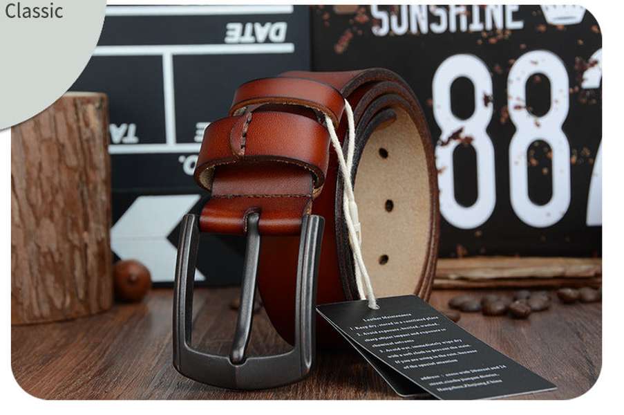 Dynamic buckle leather belt - Minihomy