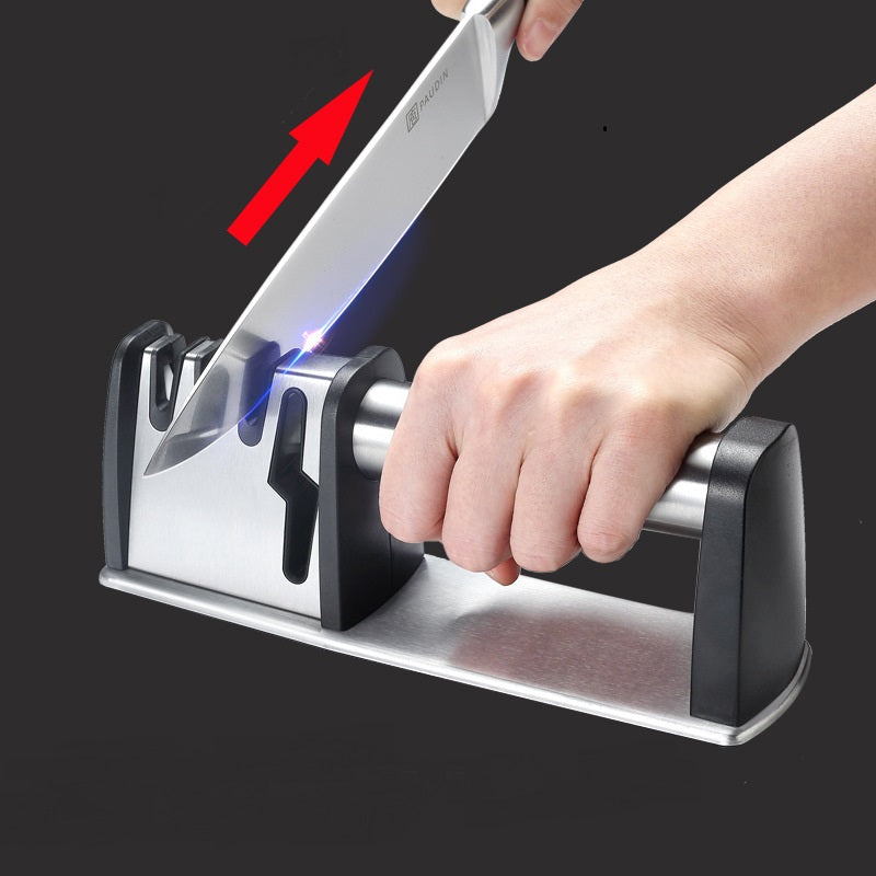 4 In 1 Knife Sharpener 3 Stages Kitchen Grinding Machine Professional Knife Sharpening Tools Household Quick Sharpening Stone - Minihomy