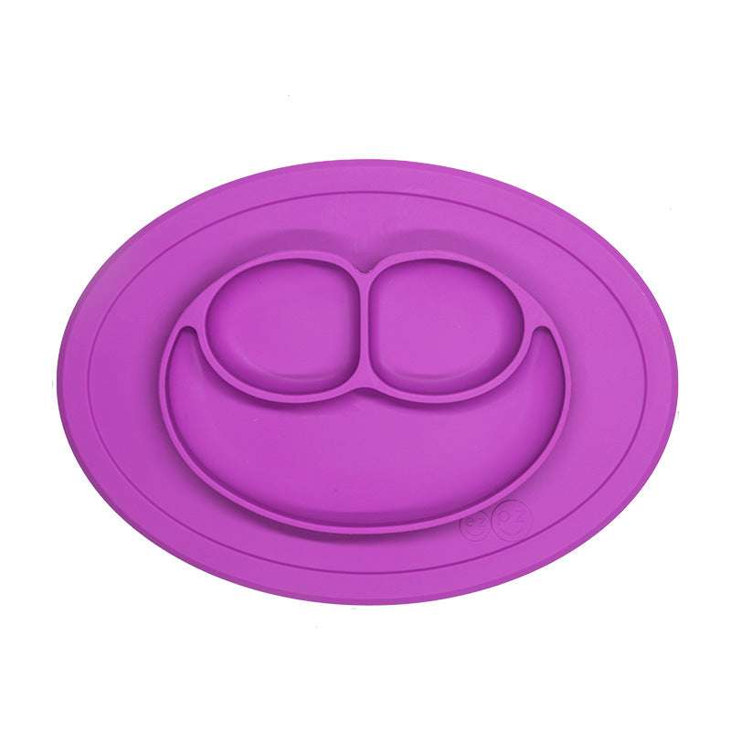 Children's meal pad with silicone smiling face plate - Minihomy