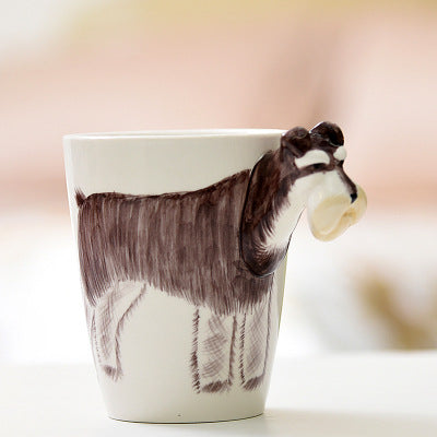 Festival gift Ceramic coffee milk tea mug 3D animal shape Hand painted Cow cup - Minihomy