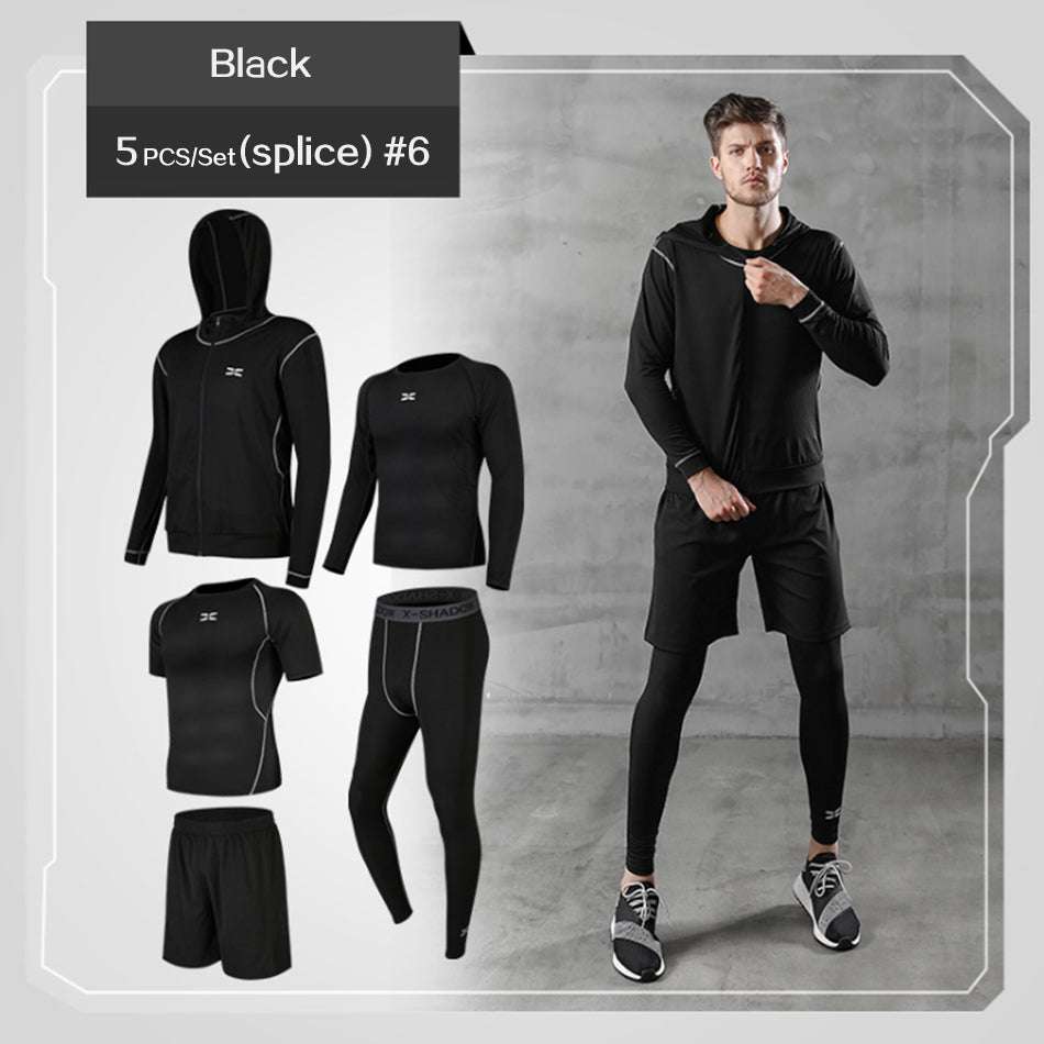 Men Sportswear Compression Sport Suits Quick Dry Running Clothes - Minihomy