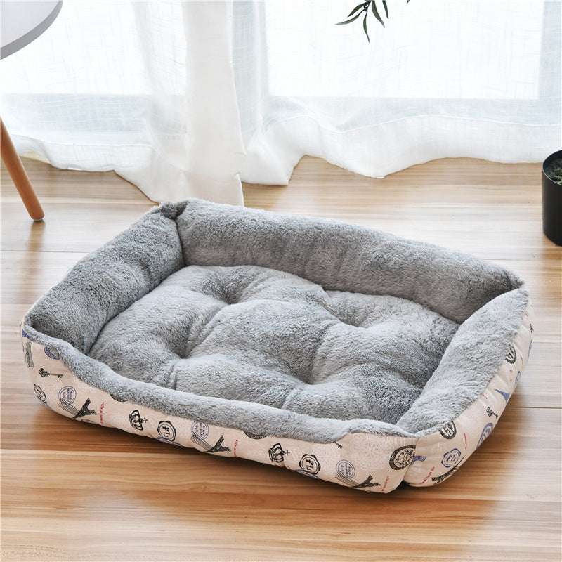 Kennel pet supplies in the large dog pet nest Golden Retriever dog bed autumn and winter cotton dog mat - Minihomy