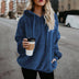 Plus Size Fall Winter Long Sleeve Plush Hooded Shirt Warm Sweatshirt - Minihomy