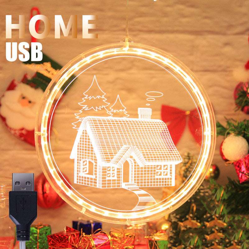 Led String Lamp Single 3d Hanging Lamp Christmas Home Decor - Minihomy