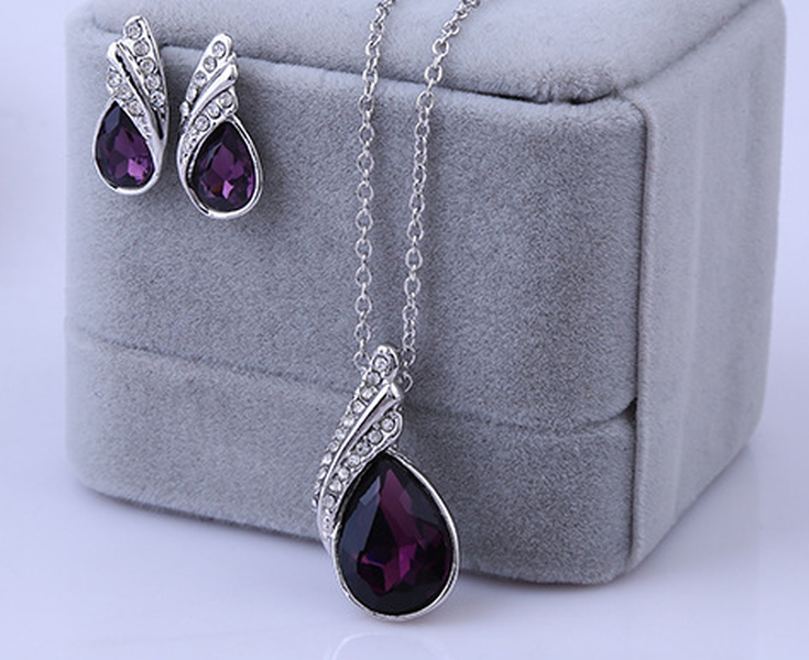 Crystal Zircon Necklace Set Combination - Minihomy