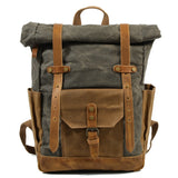 Retro contrast color waterproof rucksack